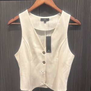 NWT Lulu's Cream Button-Down Women's vest